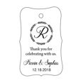 thumbnail image 1 of 100 PCS Custom Made Scallop Edges Hang Tags Thank You For Celebrating Wedding Favor Gift Paper Tags, 1 of 1
