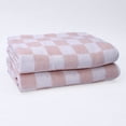 thumbnail image 1 of Mainstays 2-Pack Bath Towels, Pink Check, 1 of 6