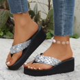 thumbnail image 3 of Women's Summer Fashion Clip Toe Solid Color Sequined Beach Slippers, 3 of 6