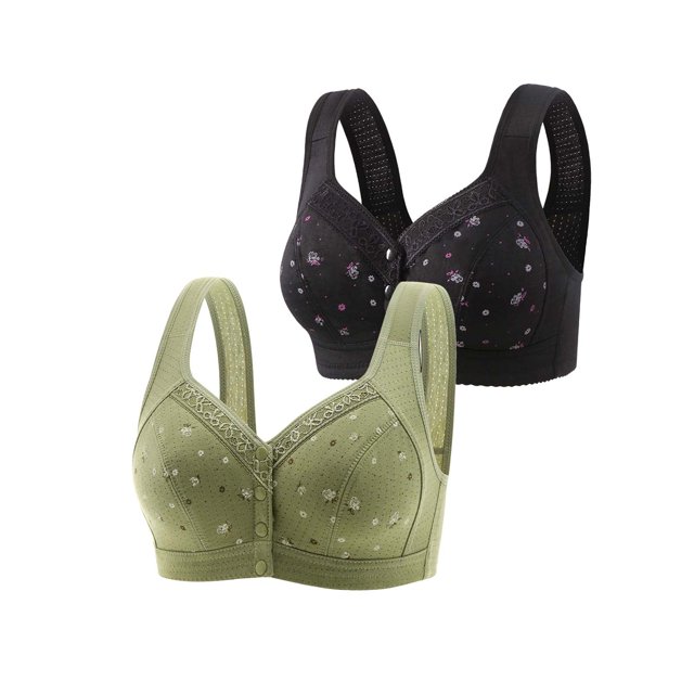 Bigersell Lace Bras for Women Pack of 2 2pcs Push-Up Bra Style R-89 Breathable Lightly Lined Bras R-89-green