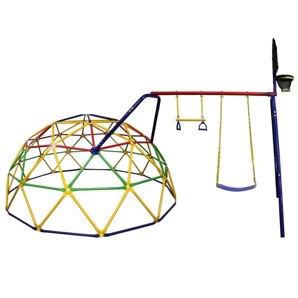 SKYWALKER SPORTS 10 FT Geo Dome and Climber Set, Geometric Dome Climber, Rust and UV Resistant, Outdoor Play Center for Kids and Toddlers