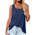 thumbnail image 2 of CHUANK Clearance Ladies Tops Womens Blouses Solid Square Neck V-Neck Summer Sleeveless Tank Tops, 2 of 6