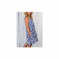thumbnail image 2 of Robe T-Shirt Décontractée d'Été pour Femme, Sortie de Plage, Robe Débardeur Plissée Unie, 2TG, Bleu, 2 of 4