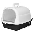 thumbnail image 1 of Hooded Cat Enclosed Cat Toilet Reusable Removable Cat Litter Tray Handheld Black, 1 of 8