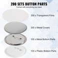 thumbnail image 3 of VEVOR 3 inch Pin Back Button Parts for Button Maker Machine (200 Sets), 3 of 9
