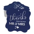 thumbnail image 1 of Inkdotpot Real Silver Foil Thanks From The New Wedding Tags Favor Bracket Shape Hang Pack Of 50 Paper Tags, 1 of 1