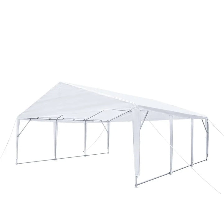 Tmg Industrial 20' X 20' Heavy Duty Outdoor Party Tent, Pe Tarpaulin Fabric, 6'6" Overhead, 10' Peak Ceiling 20 Ft X 20 Ft