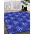 thumbnail image 3 of Ahgly Company Machine Washable Indoor Round Transitional Blue Ribbon Blue Area Rugs, 4' Round, 3 of 7