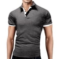 thumbnail image 1 of BOBOGOJP Polo Shirts For Men Casual Short Sleeve Solid Color Stretch Shirt Classic Ribbed Golf Shirts (Beige,8XL), 1 of 4
