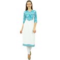 thumbnail image 4 of Phagun Kurta en Coton pour Femmes Tunique Blanche Ethnique Manches 3/4 Kurta-20, 4 of 8