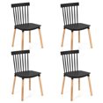 thumbnail image 1 of Gymax Set of 4 Windsor Dining Chairs Dining Chairs w/ Spindle Backs & Curved Seats Blsck, 1 of 9
