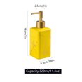 thumbnail image 2 of Qeeadeea Marble Soap Dispenser For Bathroom Kitchen, Hand Ceramic Soap Dispenser, Gold Soap Dispenser, Refillable Lotion Dispenser-yellow-320ml/11.3oz, 2 of 6