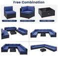 thumbnail image 4 of Gymax 10PCS Rattan Furniture Set Outdoor Wicker Sofa Table Cushioned Seat Patio Navy, 4 of 5
