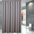 thumbnail image 1 of Fiudx Gray Polyester Shower Curtain | Waterproof & Quick-Dry Fabric | 100X180Cm Size | 1 Piece | Solid Color Bathroom Curtain with Rust-Resistant Grommets, 1 of 3