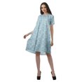 thumbnail image 4 of Moomaya Robes à Manches Courtes Grande Taille pour Femmes Col Rond Mini Tuniques Robes, 4 of 4