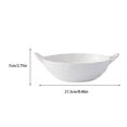 thumbnail image 3 of ruzhgo Matte Two Ear Salad Bowl Irregular Ceramic Serving Plate Simple Style Heat-resistant Air Fryer Food Container Tableware White, 3 of 9