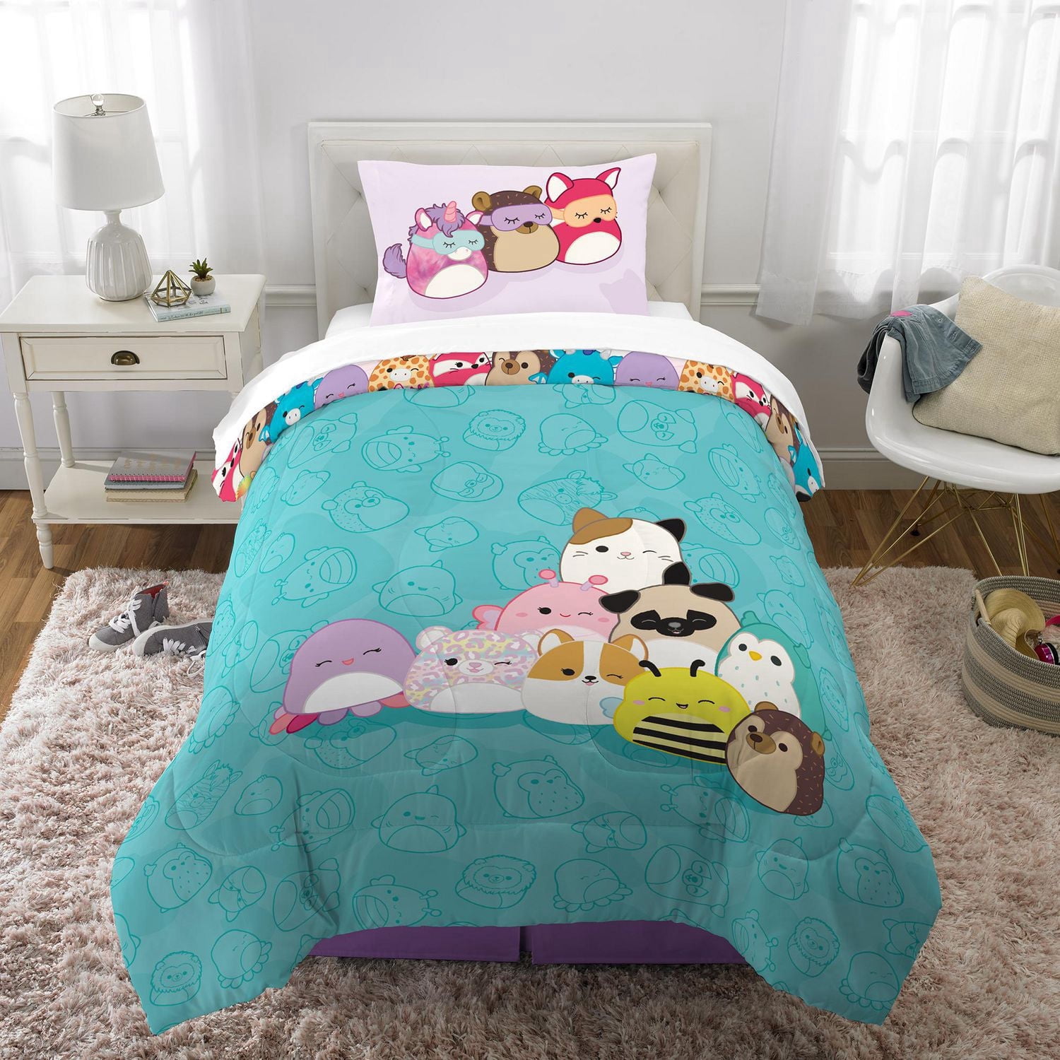 Squishmallows "Mallow Dreams" Twin/Full Comforter and Pillowcase