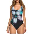 thumbnail image 2 of Weiqiqre Womens Swimsuits Tummy Control Ruched Bathing Suit Criss Cross V Neck Swimwear, 2 of 6