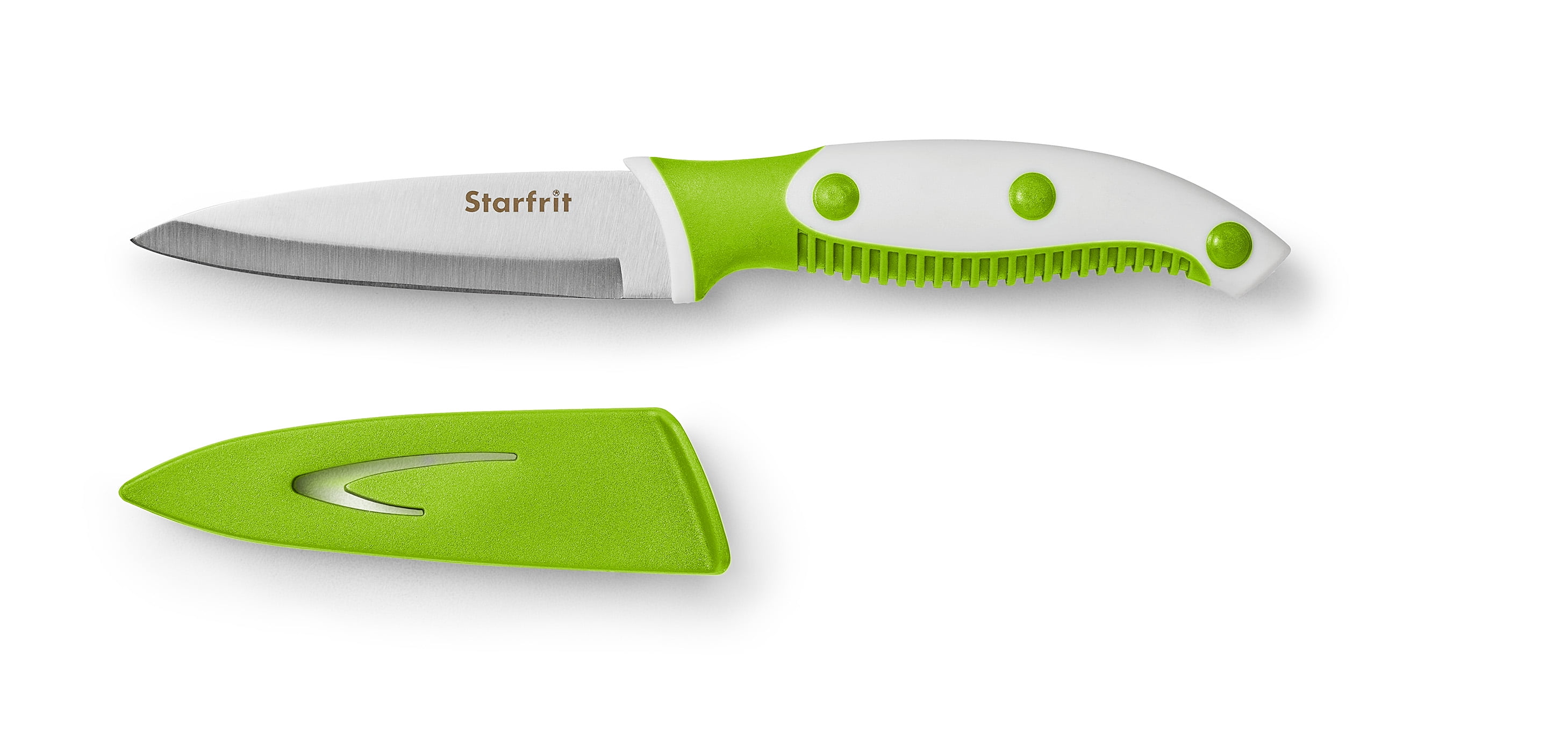 Starfrit Paring Knife, 3.5" Stainless Steel Blade, Rust & Stain Resistant, Protective Cover, Ergonomic Handle, Easy to Clean, Dishwasher Safe, Ideal for Fruits & Veggies
