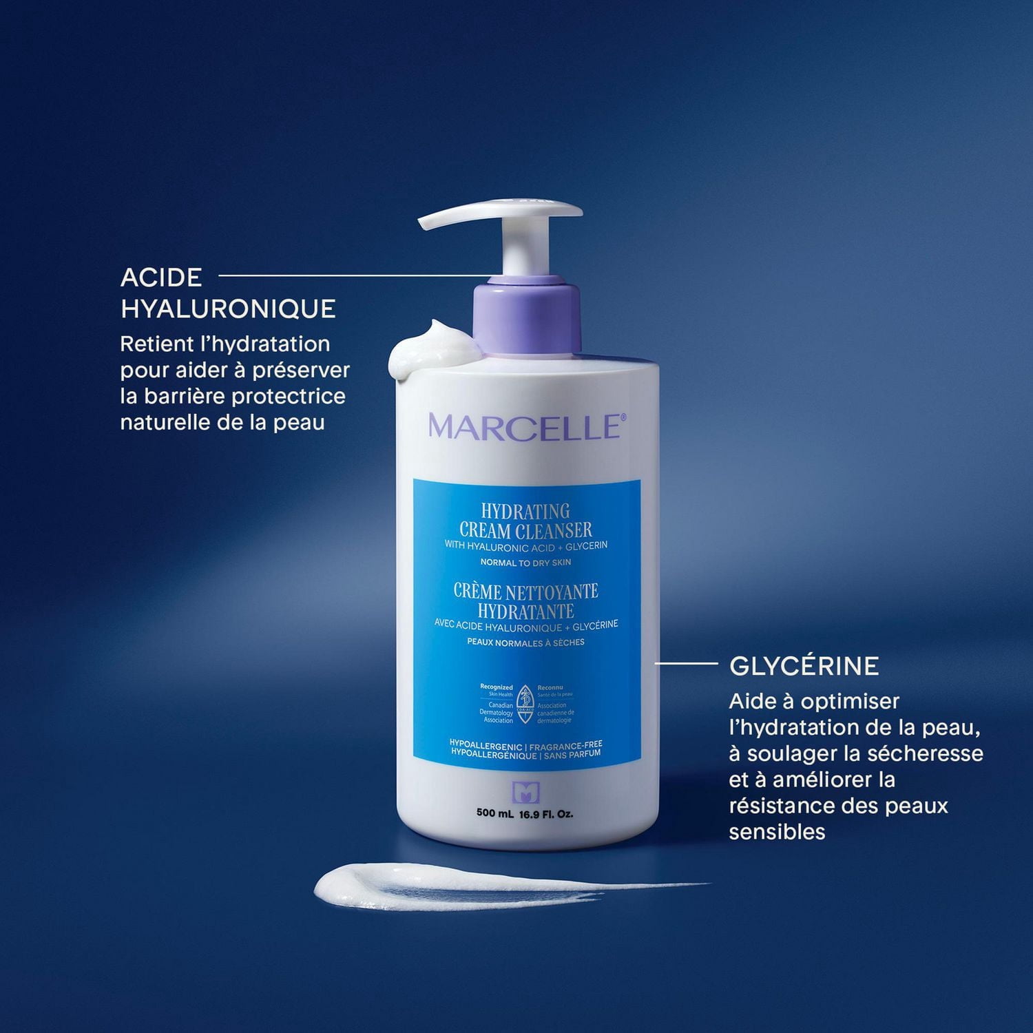 Crème nettoyante hydratante, 500mL