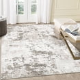 thumbnail image 2 of Ultra-Soft Modern Abstract Area Rug - Low Pile Faux Wool, Spot Resistant, Machine Washable, Non-Slip Carpet for Living Room, Bedroom, Office - Beige, 5x7ft (152x213cm), USA Specification, 2 of 7