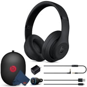 Beats Studio3 Wireless Over-Ear Noise Cancelling Bluetooth Headphones (Matte Black) with Extra USB Charging Adapters and 6Ave Cleaning Cloth