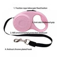 thumbnail image 4 of Laisses Rétractables 5M Chien Extension Réglable Automatique en Nylon Chiens Laisse Corde pour Chiot Chats Laisse Marche Accessoires pour Animaux de Compagnie Rose, 4 of 8