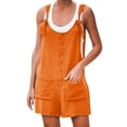 thumbnail image 1 of TopLLC Women's Summer Casual Rompers Sleeveless Loose Spaghetti Strap Short Jumpsuits Overalls Solid Button Bodysuit Playsuit With Pockets, 1 of 7
