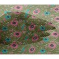 thumbnail image 4 of oneOone Viscose Chiffon Fabric Leaves & Floral Block Printed Fabric 1 Yard 42 Inch Wide, 4 of 5