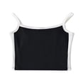 thumbnail image 4 of Women Patchwork Crop Cami Tank Color Block Sleeveless Square Neck Slim Fit Cropped Vest Top Blue M, 4 of 4
