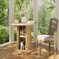 thumbnail image 2 of CazToi Round Dining Table with Rolling Shutter Cabinet Multi-Functional Wood Kitchen Table, 2 of 8