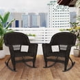 thumbnail image 3 of Jeco Resin Wicker Patio Rocker in Black (Set of 2), 3 of 8