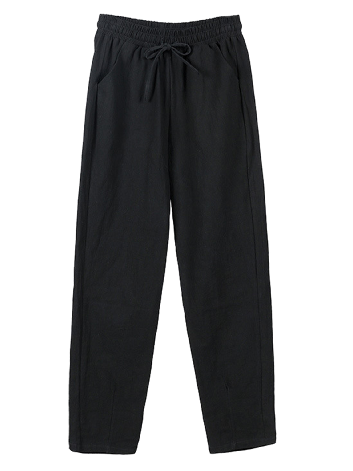 Innerwin Bottom Mid Waisted Ladies Trousers Sports Elastic Waist Basic Loungewear Black M