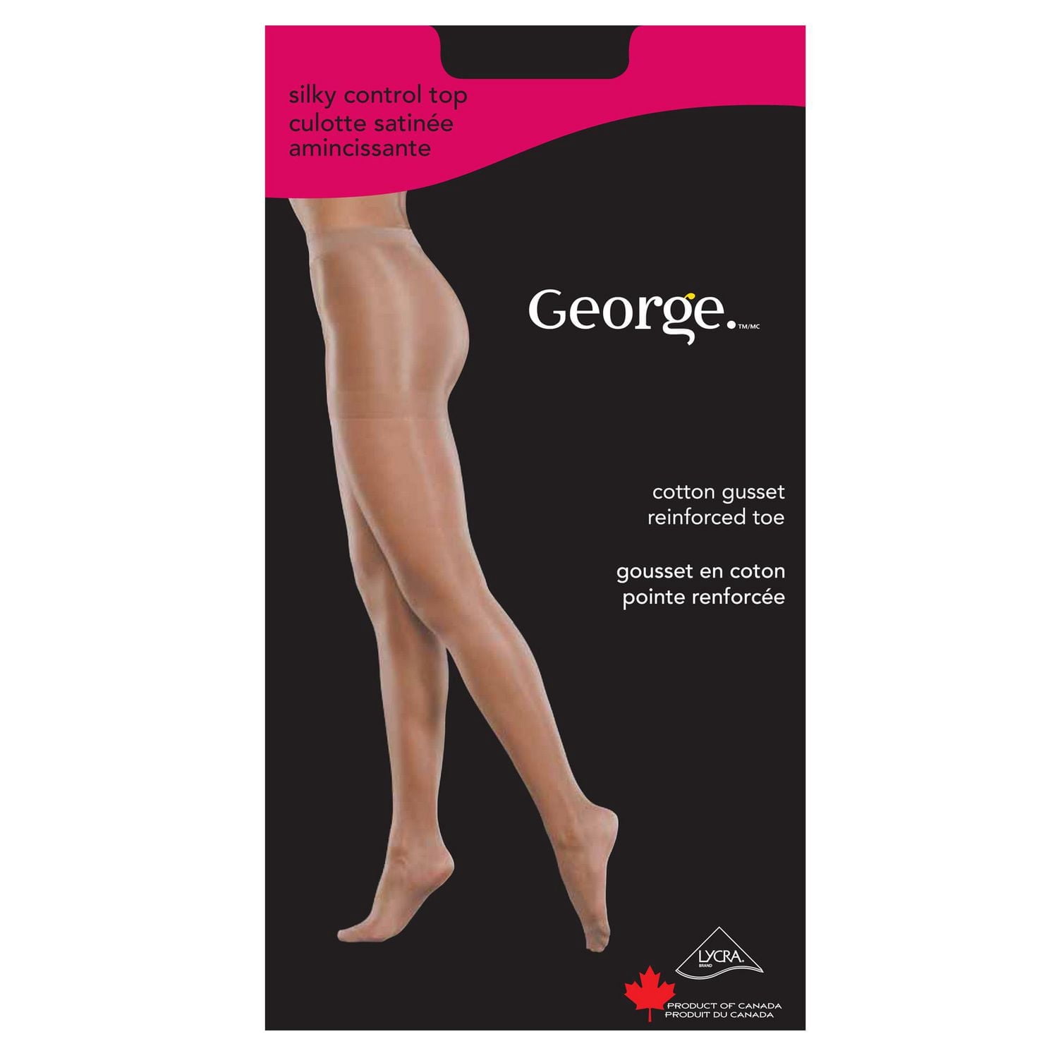 George Women's' Silky Control Top Pantyhose