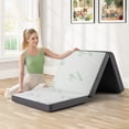 thumbnail image 2 of Gymax Tri-fold Foam Mattress 4 Inch Thick Folding Mattress w/ Washable Bamboo Fiber Cover, 2 of 10