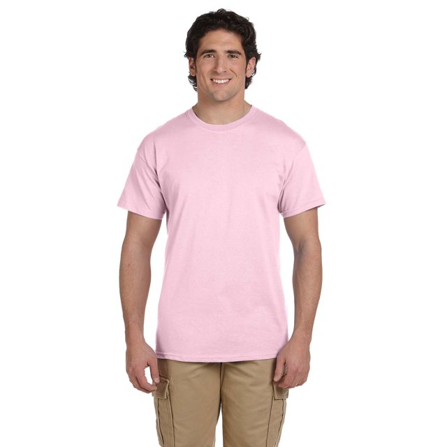Jerzees Adult HiDENSI-T Short Sleeve Crew T-Shirt, L, Classic Pink