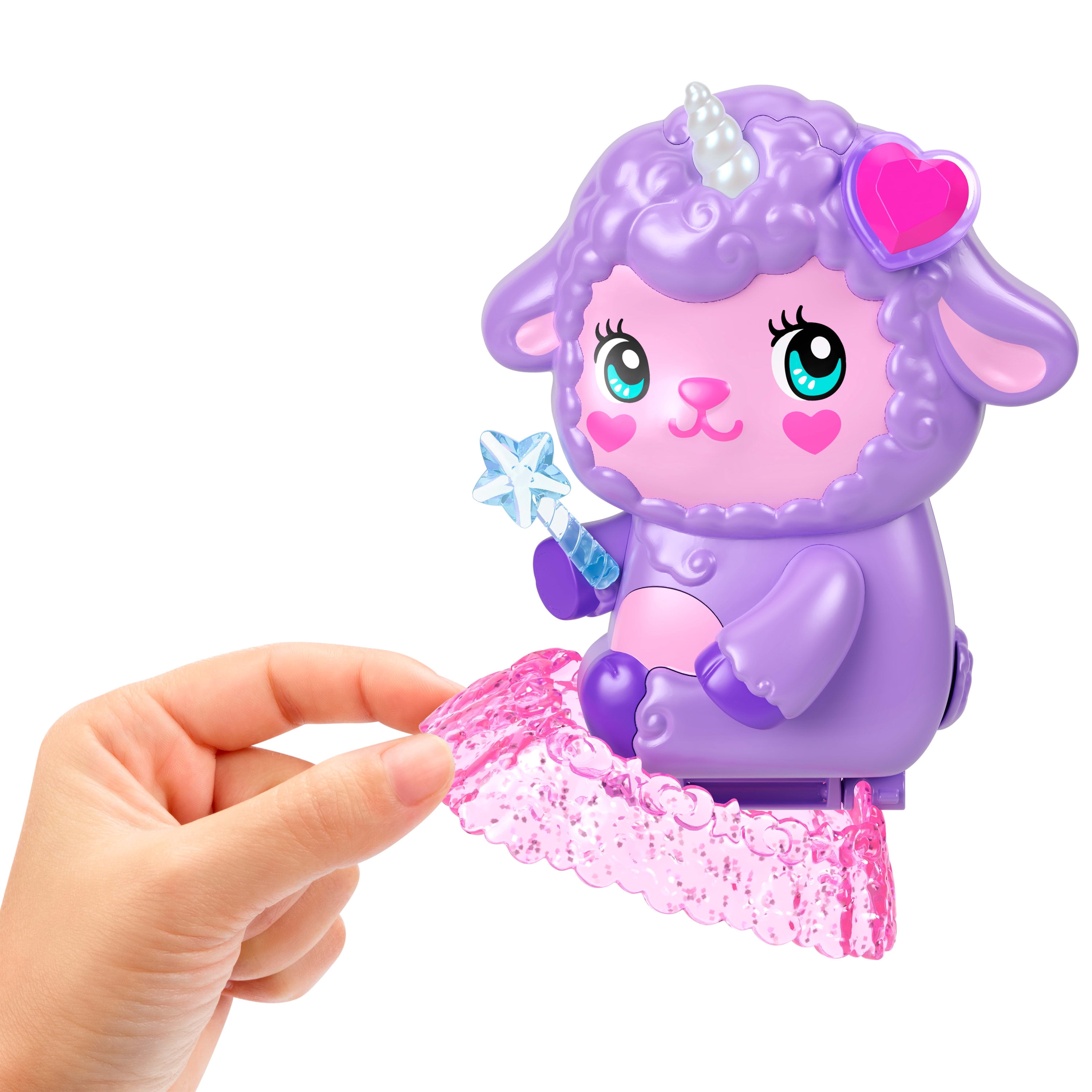 Polly Pocket Cozy Dreamland Lamb Compact Playset with 1 Micro Doll and Pet Unicorn, Travel Toy with Food & Styling Accessories