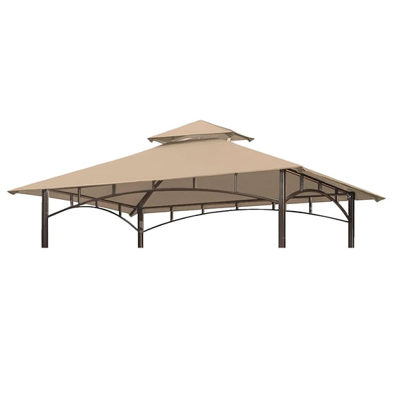 Toit de Rechange pour Gazebo de Gril - Toit de Gazebo Wonwon 5x8 à Double Niveau, Couverture de Toit de BBQ Extérieure, Abri de Gril Seulement, Convient au Modèle L-GG001P