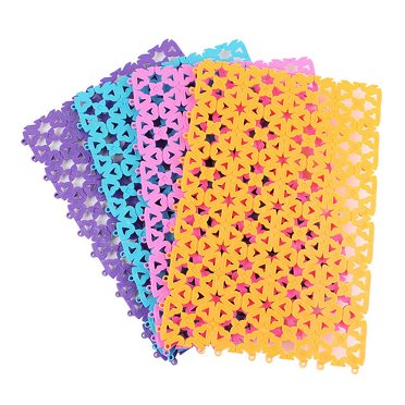 KAKOWELY Nonslip Pet Mat with Hollow Heart Design for Cage Use Made of PVC 4pcs Assorted Color,11.81"X7.87"X0.39"