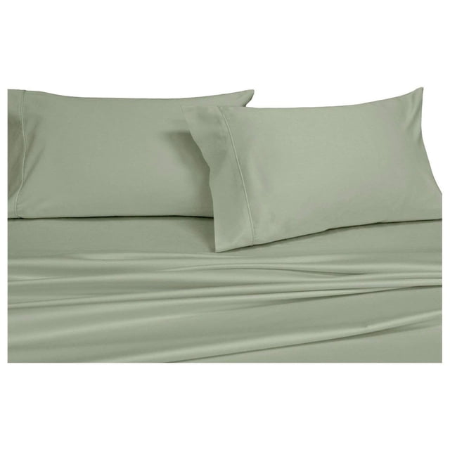 Abripedic Sateen Solid Sheets, 600-Thread-Count 4PC Bed Sheet Set, 100-Percent Cotton, Deep Pocket, Full, Sage