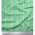 thumbnail image 1 of Soimoi polyester Crepe Fabric Artistic Floral & Stripe Printed Fabric 1 Yard 42 Inch Wide, 1 of 3