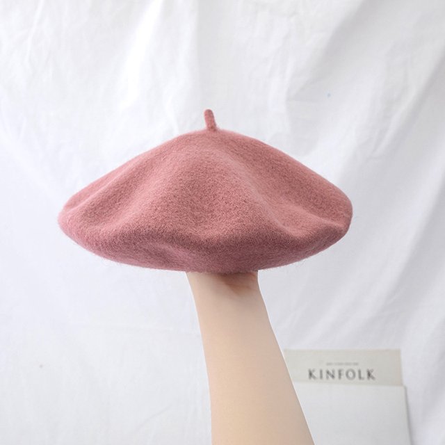 LinYooLi Ishihara Rimi Hat Vintage British Wool Beret Thick Japanese Painter Hat Korean Version Versatile Pumpkin Hat Girl