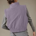 thumbnail image 4 of Women's Casual Solid Color Lapel Hooded Sleeveless Jacket with Elastic Hem for Spring and Summer, 4 of 8
