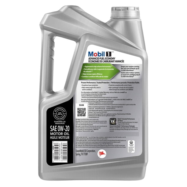 Mobil 1™ Advanced Fuel Economy Full Synthetic Motor Oil 0W-20