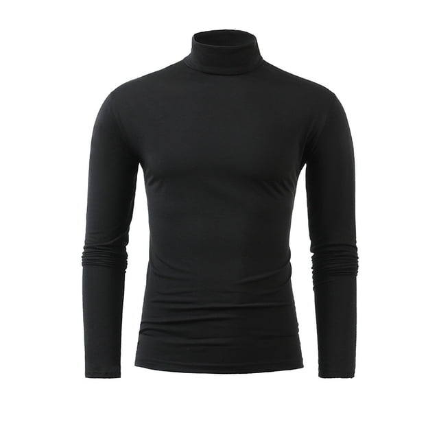 Turtle Neck Sweaters for Men Long Sleeve Compression Fit Workout Undershirts Moisture Sicking Athletic Gym T-Shirt