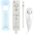 thumbnail image 2 of Remote Controller for Wii Nintendo,Wii Remote and Nunchuck Controllers with Silicon Case for Wii and Wii U（White）, 2 of 5