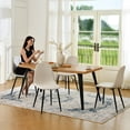 thumbnail image 2 of Homy Casa Modern Dining Table with Live Edge MDF Top and Folded Metal Legs, 63"x35", Seats 6, Natural, 2 of 10