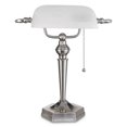 thumbnail image 1 of Alera LMP538BN Brushed Nickel & White Bankers Lamp, 1 of 4