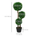 thumbnail image 3 of HOMCOM 3ft Artificial Tree, Three Ball Boxwood Topiary for Indoor Outdoor, 3 of 10