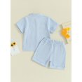 thumbnail image 4 of Gupgi Boys Summer Cotton Outfits Kids Solid Color Buttons Short Sleeve Tops Elastic Waist Shorts, 2Pcs Set, 4 of 6